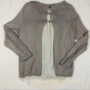 Lucky Brand Layered Glittery Cable Knit Sweater